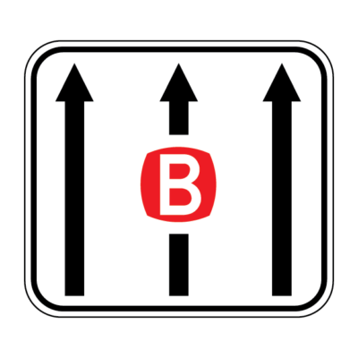 Lane B Center Regulatory Sign