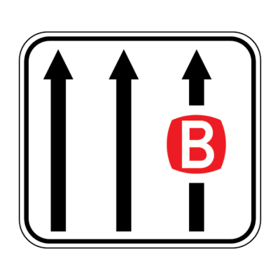 Lane B Right Regulatory Sign