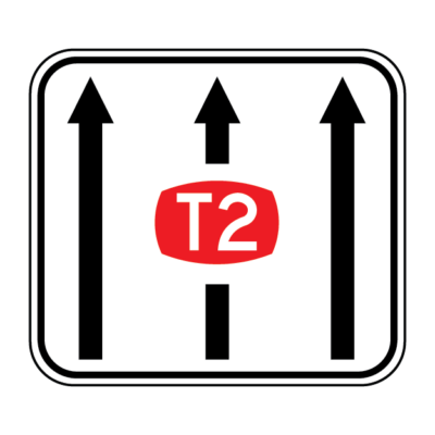 Lane T2 Center Regulatory Sign