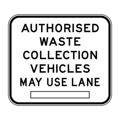 Authorised Waste Vehicles May Use Lane Sign