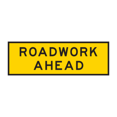 Roadwork Ahead Temporary Road Sign