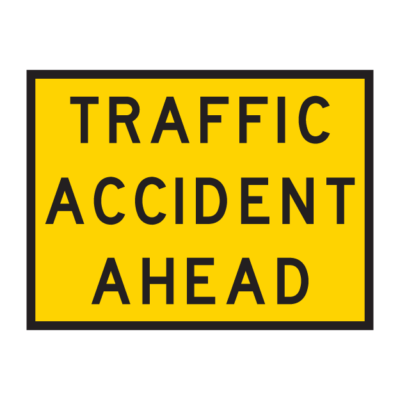 Traffic Accident Ahead Temporary Road Sign