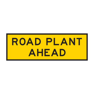 Road Plant Ahead Temporary Road Sign Yellow Wide