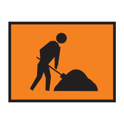 Worker Symbol Temporary Road Sign