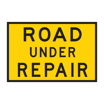 Road Under Repair Temporary Road Sign