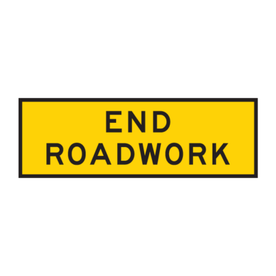 End Roadwork Temporary Road Sign