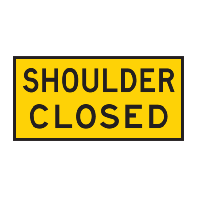 Shoulder Closed Temporary Road Sign