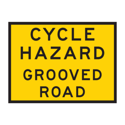 Cycle Hazard Grooved Road Temporary Sign