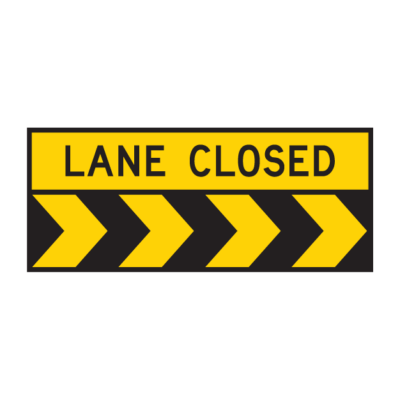 Lane Closed Directional Temporary Road Sign
