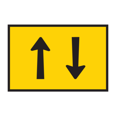 Lane Arrows Temporary Road Sign