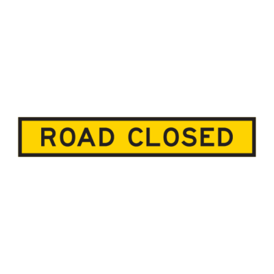 Road Closed Guide Sign Yellow Wide