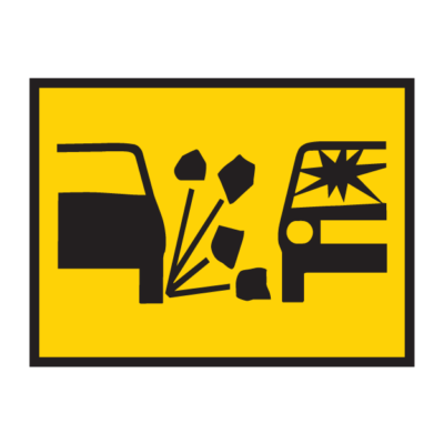 Stone Chip Symbol Temporary Road Sign
