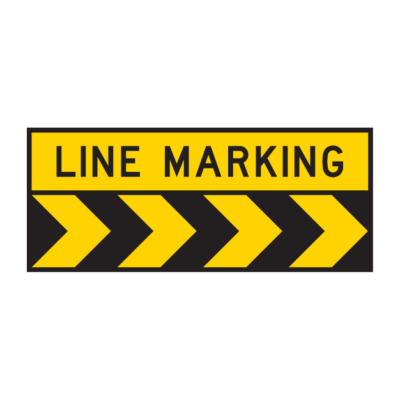 Line Marking Temporary Road Sign