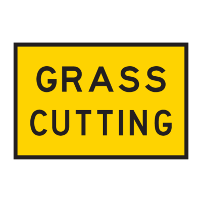 Grass Cutting Temporary Road Sign