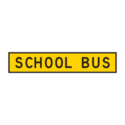 School Bus Temporary Road Sign