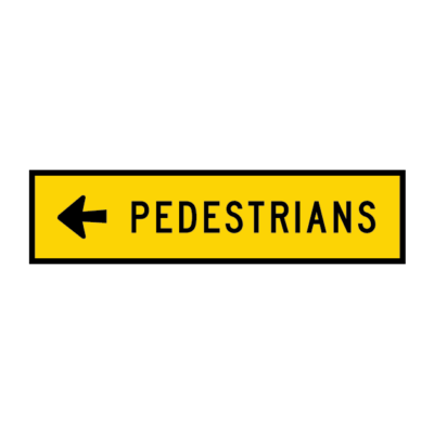 Pedestrians Directional Temporary Road Sign