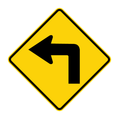Left Turn Warning Sign