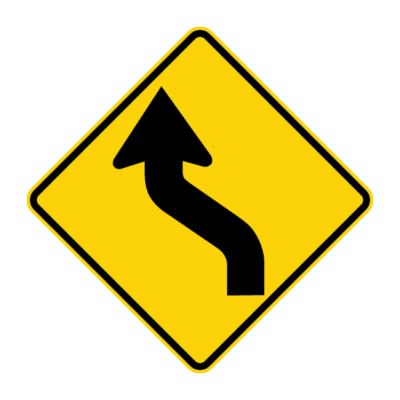 Sharp Curve Right Warning Sign