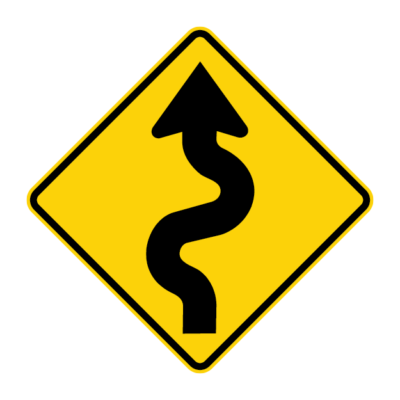 Hairpin Bend Left Warning Sign