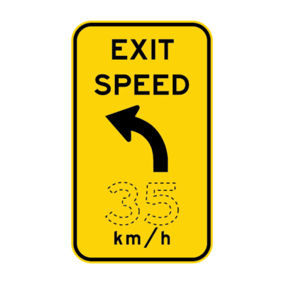Exit Speed Warning Sign