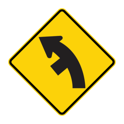 Side Road Junction Curve Warning Sign