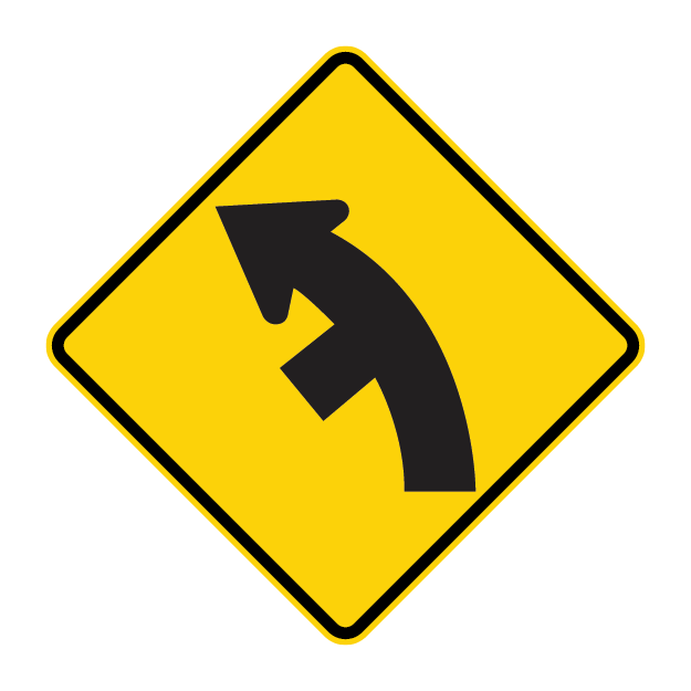 Side Road Junction Curve Warning Sign