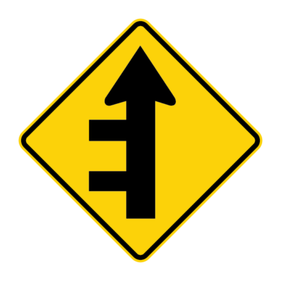 Side Road Junction Staggered Warning Sign