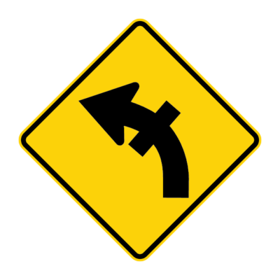 Side Road Junction Merging Warning Sign