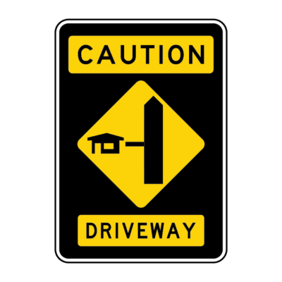 Caution Driveways Cross Warning Sign