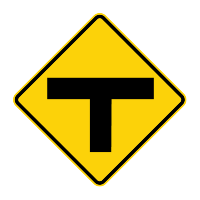 T-Junction Warning Sign