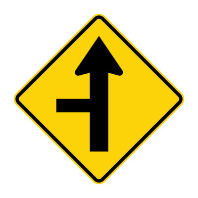 Staggered Junction Warning Sign
