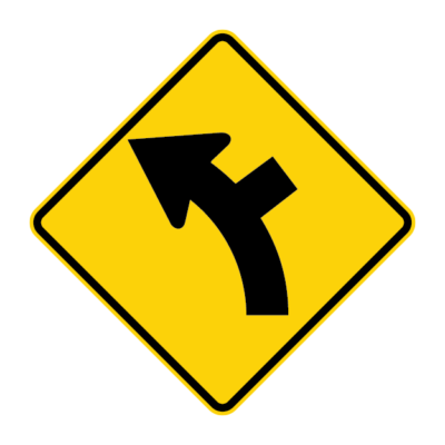 Side Road Junction Acute Angle Warning Sign