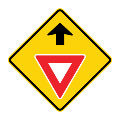 Give Way Sign Ahead Warning Sign