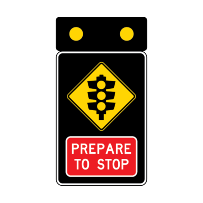 Traffic Signals Reduce Speed Warning Sign