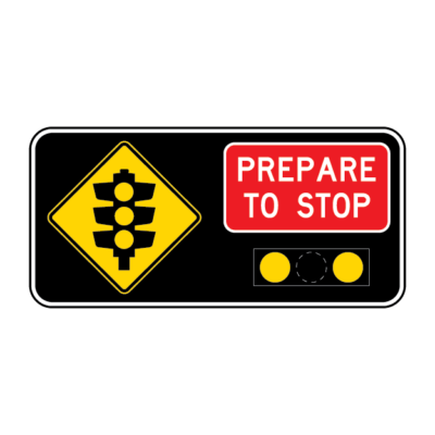 Prepare To Stop - Lights Warning Sign