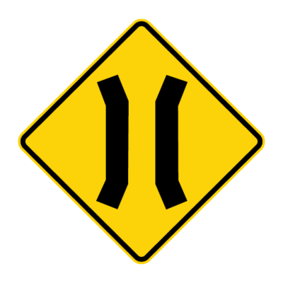 Narrow Bridge Warning Sign