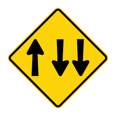 Two Way Traffic Warning Sign