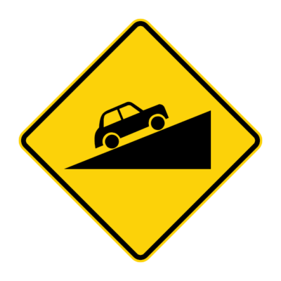 Steep Climb Warning Sign