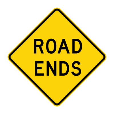 Road Ends Warning Sign