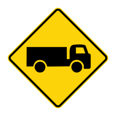 Trucks Crossing Warning Sign