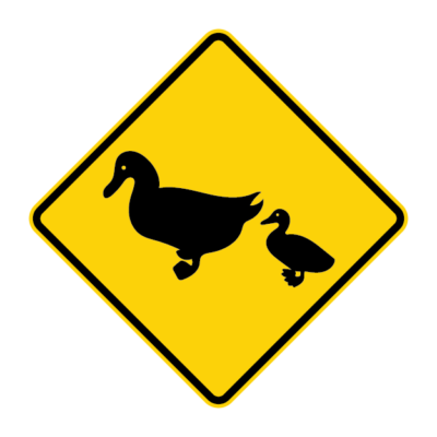 Ducks Crossing Warning Sign