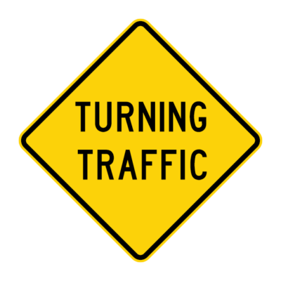 Turning Traffic Warning Sign