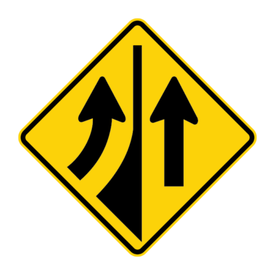 Offset T-Junction Warning Sign
