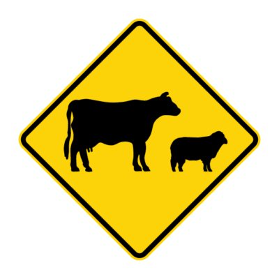 Cattle Warning Sign