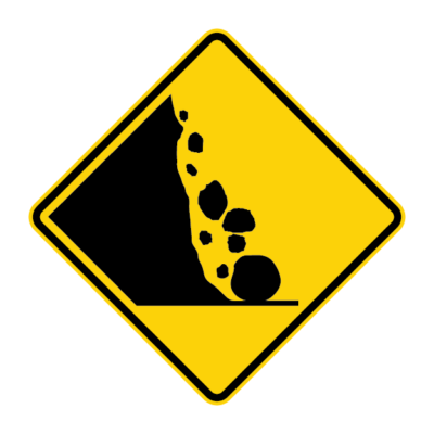 Falling Rocks Warning Sign