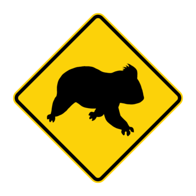 Koalas Warning Sign