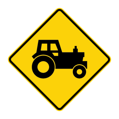 Tractors Warning Sign
