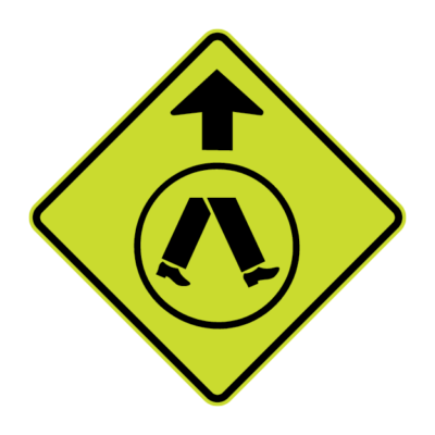 Pedestrian Crossing Symbol Warning Sign