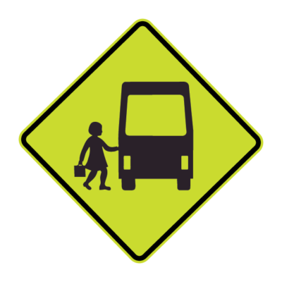 Bus Front View Warning Sign