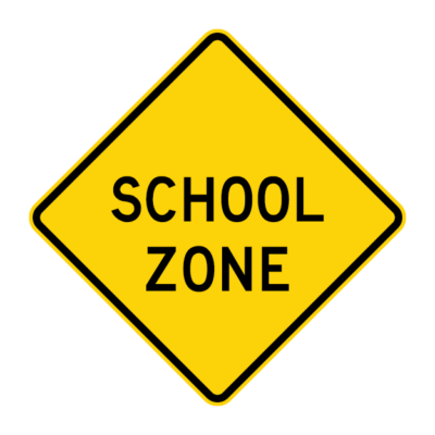School Zone Warning Sign